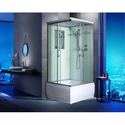 Душевая кабина WeltWasser WW500 ALLER 902  90х90х217, Цвет стекла: прозрачное, Цвет профиля: Хром, Тип поддона: Высокий, Выбрать размер: 90х90, Внешний вид: без гидромассажа, изображение 2