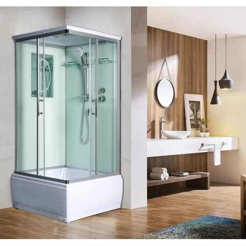 Душевая кабина WeltWasser WW500 ALLER 902  90х90х217, Цвет стекла: прозрачное, Цвет профиля: Хром, Тип поддона: Высокий, Выбрать размер: 90х90, Внешний вид: без гидромассажа, изображение 3