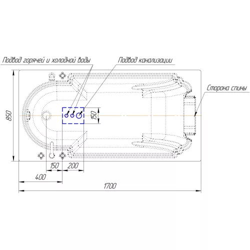 Ванна акриловая Radomir Fra Grande АНАБЕЛЬ 170х85 (хром), Выбрать цвет: Хром, изображение 21