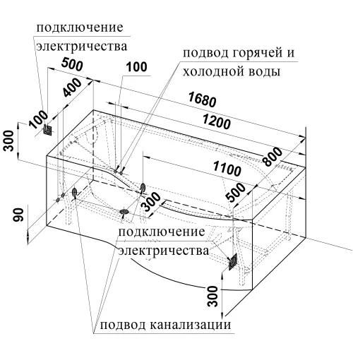 Ванна акриловая Radomir  Миранда 168х95 см, L/R, Ориентация: Левая, изображение 16
