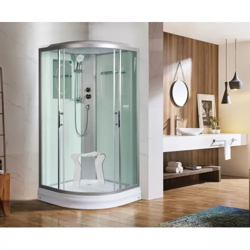 Душевая кабина WeltWasser WW500 WERRA, Цвет стекла: прозрачное, Цвет профиля: Хром, Тип поддона: Низкий, Выбрать размер: 80х80, Внешний вид: без гидромассажа, изображение 2