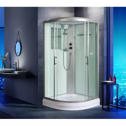 Душевая кабина WeltWasser WW500 WERRA, Цвет стекла: прозрачное, Цвет профиля: Хром, Тип поддона: Низкий, Выбрать размер: 80х80, Внешний вид: без гидромассажа, изображение 3