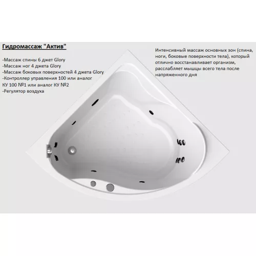 Ванна акриловая  Radomir Альтея 125х125 см, изображение 12