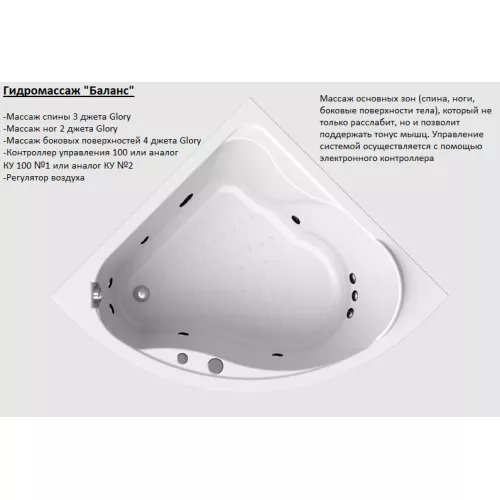 Ванна акриловая  Radomir Альтея 125х125 см, изображение 11