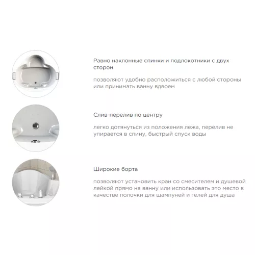 Ванна акриловая Radomir Сорренто, Выбрать размер: 140x140, изображение 17