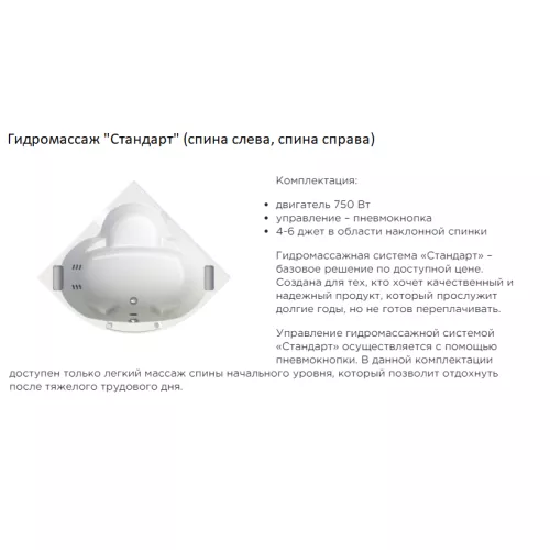 Ванна акриловая Radomir Сорренто, Выбрать размер: 140x140, изображение 6