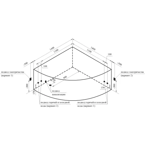 Ванна акриловая Radomir Сандра 149х149 см, изображение 15