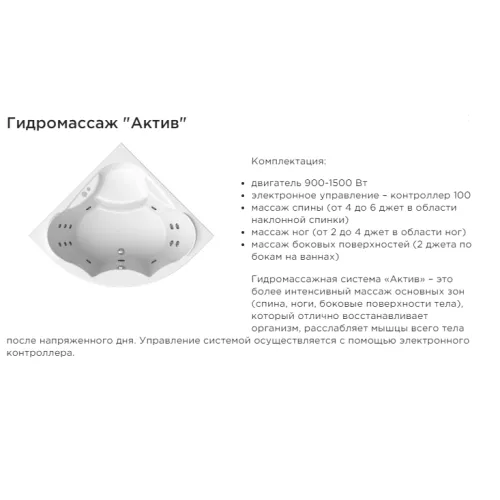 Ванна акриловая Radomir Сандра 149х149 см, изображение 14