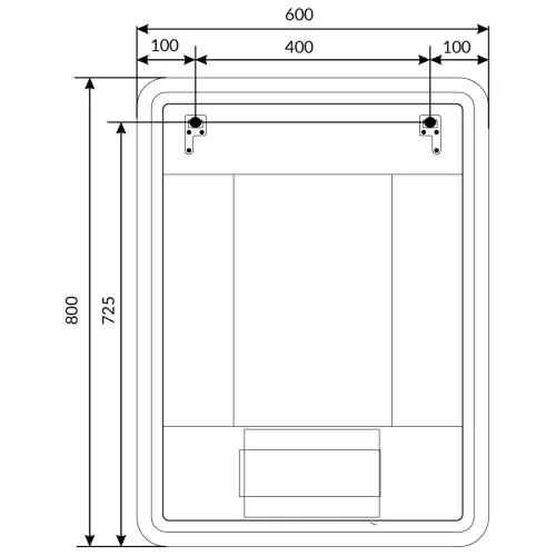 Зеркало 1Marka Amour 60 вертикальное, с сенсором, изображение 5