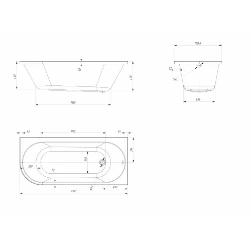 Ванна 1Marka «ALISA MG» 170*75 R, изображение 7