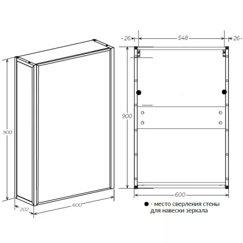 Зеркало-шкаф 1Marka GRUNGE LOFT 60П 1д, изображение 4