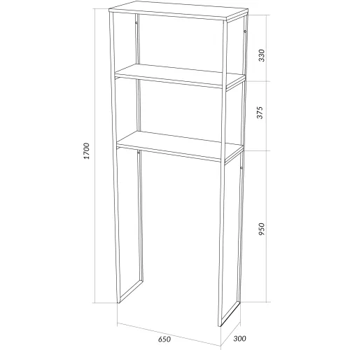 Шкаф 1Marka Grunge Loft над стир. машиной 170*65, дуб вотан, изображение 3