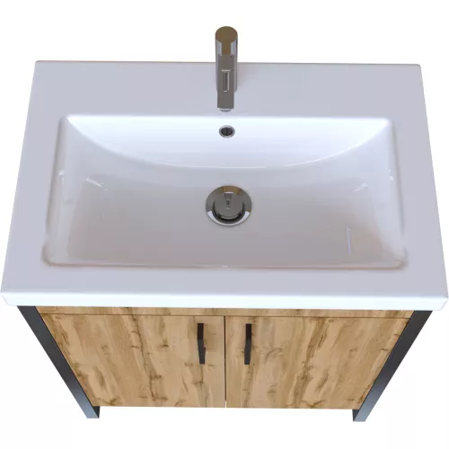 Тумба без раковины 1Marka Grunge Loft 70Н 2двери , дуб вотан, изображение 2