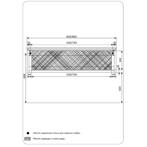 Тумба без раковины 1Marka Nega 60П/80П 1в.ящ белый, Выбрать размер: 60, изображение 8