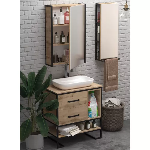 Пенал зеркальный-сквозной 1Marka GRUNGE LOFT 35П, изображение 2