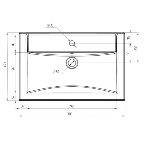 Раковина 1Marka Comfort 70 Polytitan, изображение 4