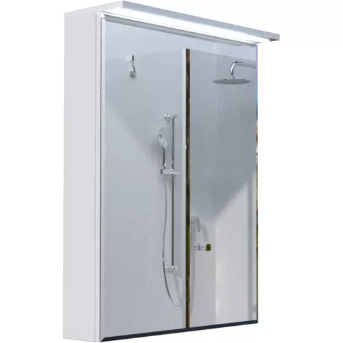 Зеркало-шкаф 1Marka Соната 60 1д с подсветкой, белый глянец, изображение 2