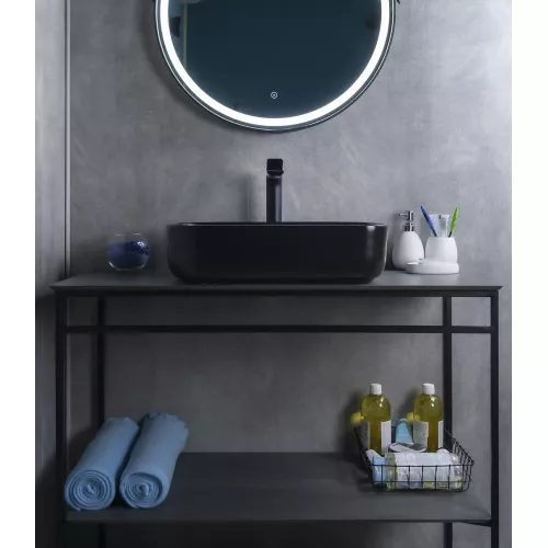 Накладная раковина для ванной Gid Bm1304 черная матовая, Выбрать цвет: Черный матовый, изображение 2