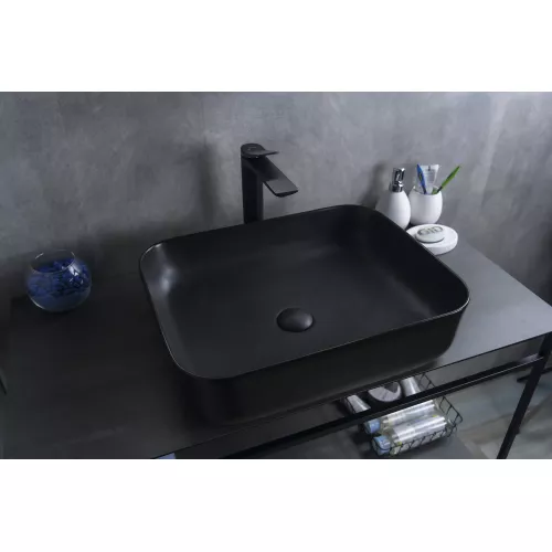 Накладная раковина для ванной Gid Bm1304 черная матовая, Выбрать цвет: Черный матовый, изображение 3