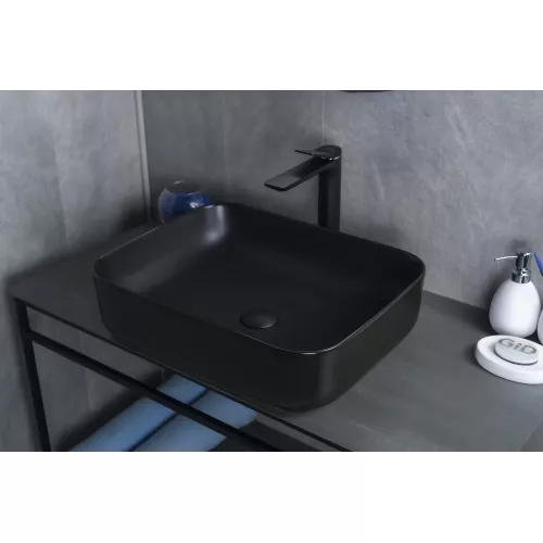 Накладная раковина для ванной Gid Bm1304 черная матовая, Выбрать цвет: Черный матовый, изображение 5