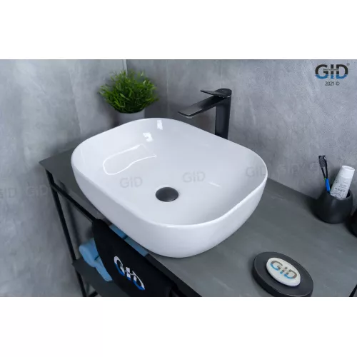 Накладная раковина для ванной Gid D1302 белая, Выбрать цвет: Белый, изображение 4