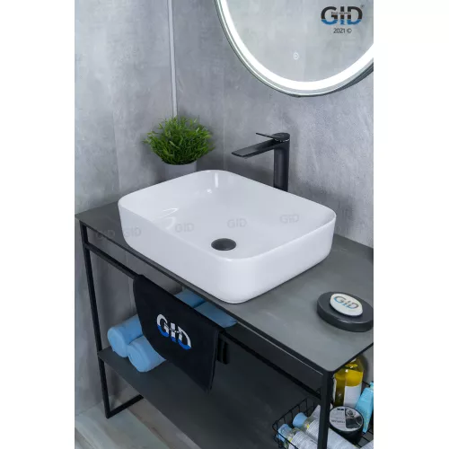 Накладная раковина для ванной Gid D1304 белая, Выбрать цвет: Белый, изображение 3