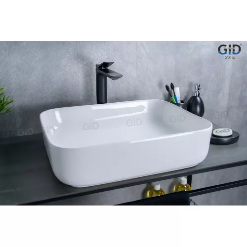 Накладная раковина для ванной Gid D1304 белая, Выбрать цвет: Белый, изображение 5