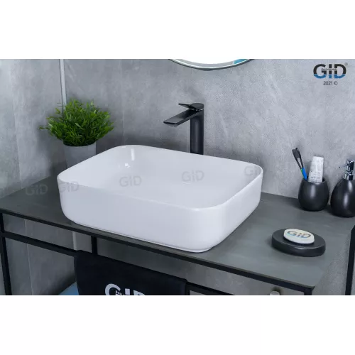Накладная раковина для ванной Gid D1304 белая, Выбрать цвет: Белый, изображение 4