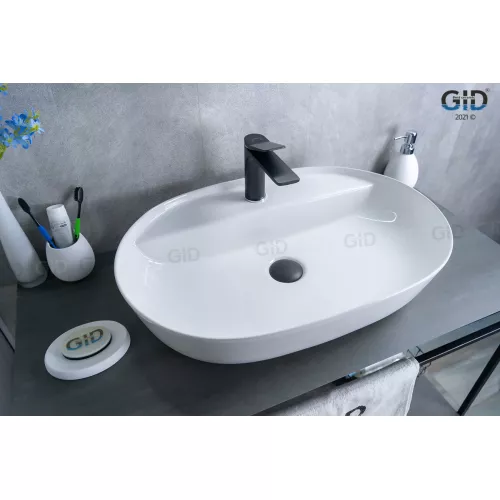 Накладная белая раковина для ванной Gid D1346, изображение 2