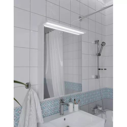 Зеркало-шкаф 1Marka Соната 60 1д с подсветкой, белый глянец