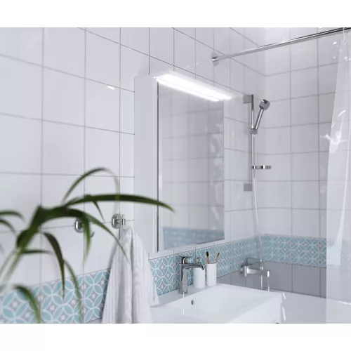 Зеркало-шкаф 1Marka Соната 60 1д с подсветкой, белый глянец, изображение 5