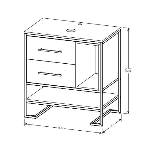 Тумба 1Marka Grunge Loft 80Н 2я/2п, дуб вотан, изображение 7