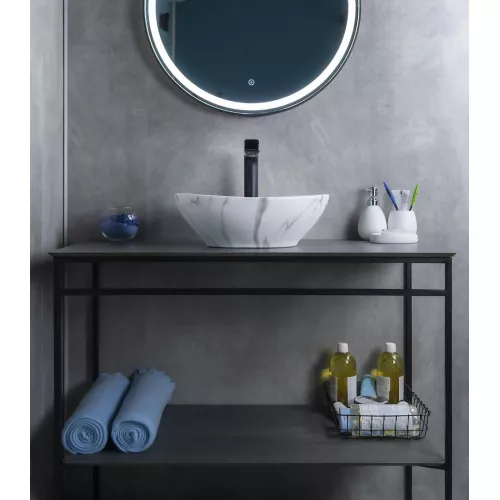 Накладная раковина для ванной Gid Mnc138C под камень, Выбрать цвет: Белый, изображение 3