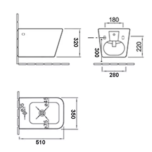 Биде подвесное ESBANO GARANT (White) 510x350x320, изображение 3