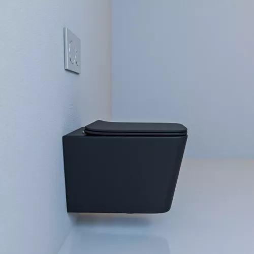 Унитаз подвесной ESBANO GARTEZ (Matt Black) 510x345x340, изображение 2