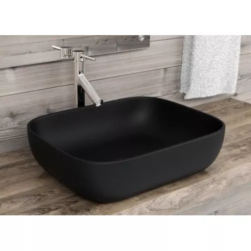 Раковина накладная ESBANO MARTEL (Матовый черный) 50,5x40,5x14 см, Выбрать цвет: Черный матовый, Выбрать размер: 505x405x140