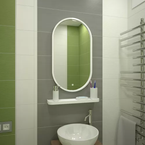 Зеркало ACWEN "Prime White " 45х80 в МДФ раме без подсветки, изображение 3