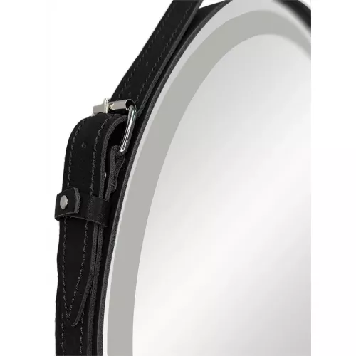 Зеркало ACWEN "Millenium Black Led" D-65 на ремне из натурал. кожи черного цвета, Выбрать цвет: Черный, изображение 7