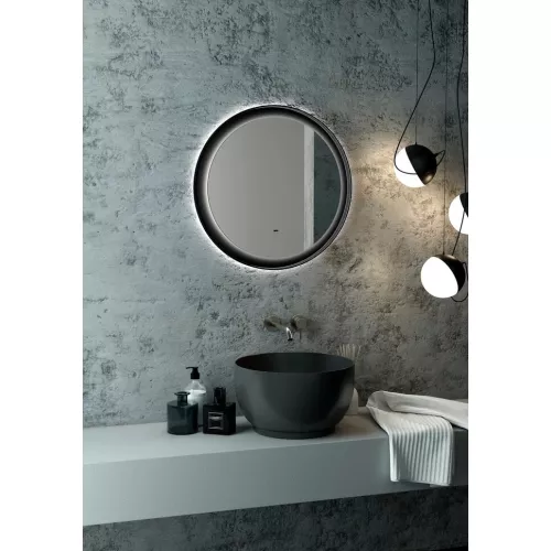 Мебель для ванной: Зеркало ACWEN "Planet black Led" с бесконтактным сенсором 1 в магазине Акватория