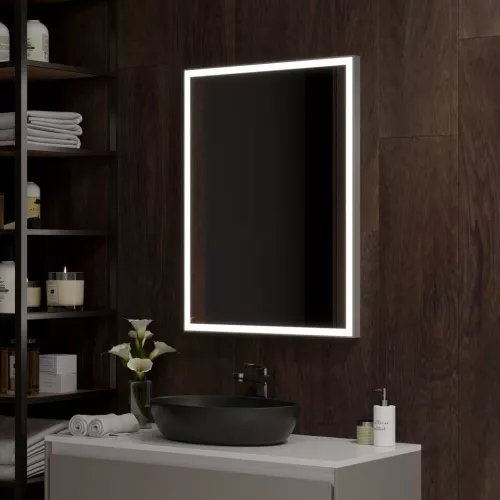 Мебель для ванной: Зеркало ACWEN "Solid Silver LED" 60х80,бесконтактный сенсор, корпус серебро 1 в магазине Акватория