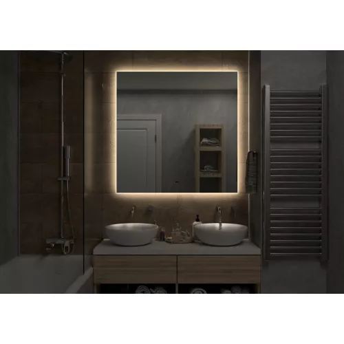 Мебель для ванной: Зеркало ACWEN "Trezhe Led" 100х100 с бесконтактным сенсором, теплая подсветка 1 в магазине Акватория