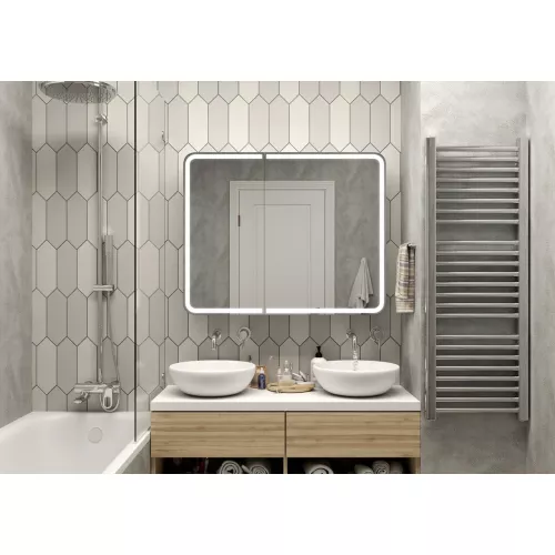 Зеркало-шкаф ACWEN "Elliott LED" 100х80 с датчиком движения, розеткой, изображение 4