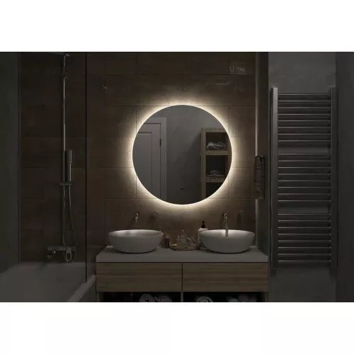 Мебель для ванной: Зеркало ACWEN "Ajour" D-80 с бесконтактным сенсором и холодной подсветкой 1 в магазине Акватория
