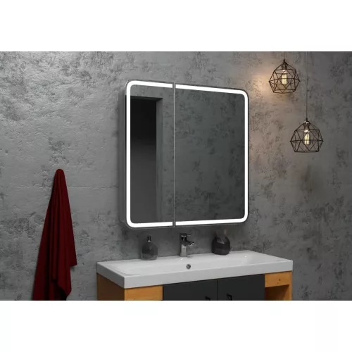 Мебель для ванной: Зеркало-шкаф ACWEN "Elliott LED" с датчиком движения, розеткой 1 в магазине Акватория