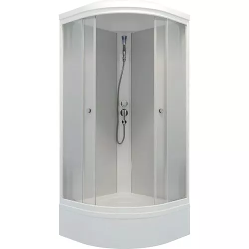 Душевая кабина Triton ЛАЙТ В (средний поддон)  стекло прозрачное, рифленое, Цвет профиля: Белый, Тип поддона: Средний, Выбрать размер: 90х90, изображение 3