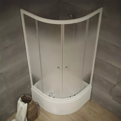 Душевое ограждение  Triton ЛАЙТ Б (высокий поддон) 90х90, Цвет стекла: с рисунком, Цвет профиля: Белый, Тип поддона: Высокий, Выбрать размер: 90х90, изображение 2