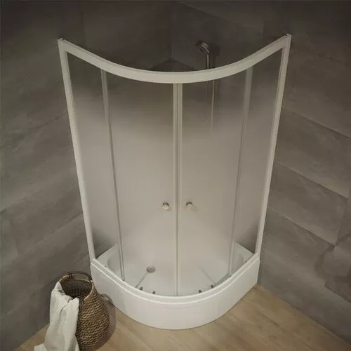 Душевое ограждение  Triton ЛАЙТ В (средний поддон), Цвет стекла: с рисунком, Цвет профиля: Белый, Тип поддона: Средний, Выбрать размер: 90х90, изображение 2