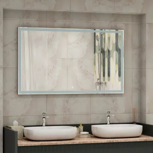 Зеркало ACWEN "Mercury Led" с подогревом, Тип: Сенсорное зеркало с подогревом, Выбрать размер: 120x80, изображение 2