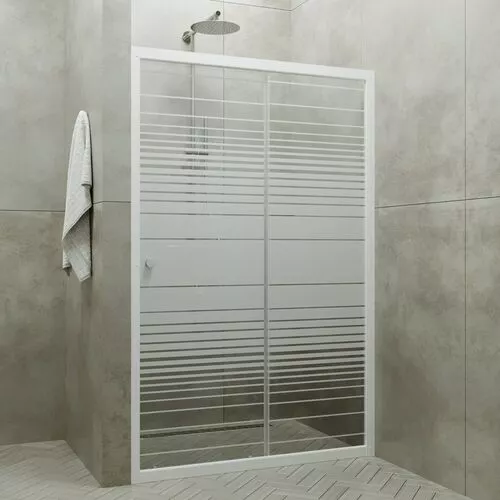 Душевая дверь в нишу Triton Слайд 100/120 стекло прозрачное с полосами, Выбрать размер: 100, изображение 3