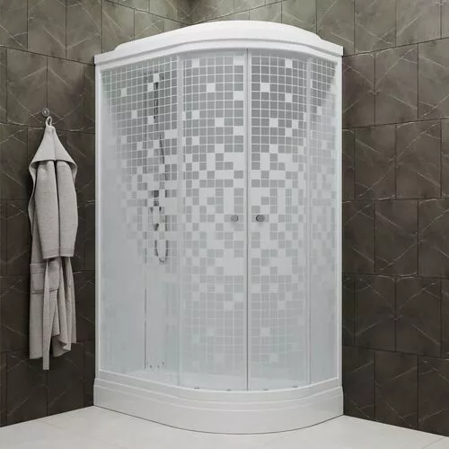 Душевая кабина Triton КОРАЛЛ А 120х80 левая/правая низкий поддон, Цвет стекла: с рисунком, Цвет профиля: Белый, Тип поддона: Низкий, Выбрать размер: 120х80, Наличие крыши: есть, Ориентация: левая